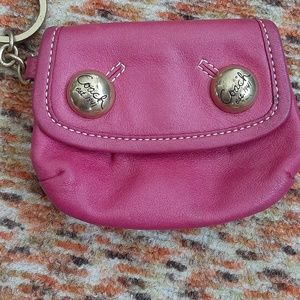 Coach change pursewith key chain pink